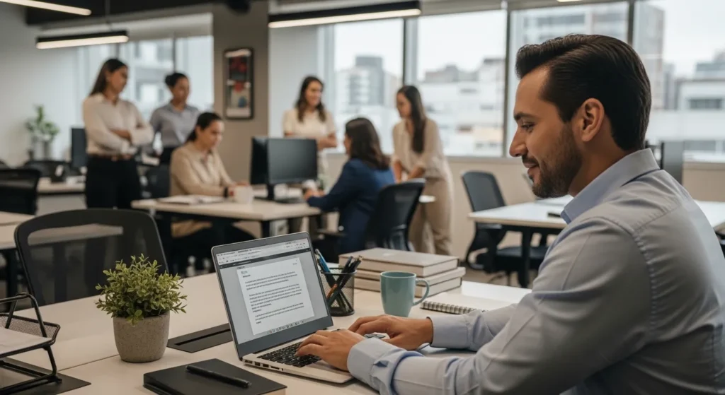 texto para avisar a equipe sobre sua saída