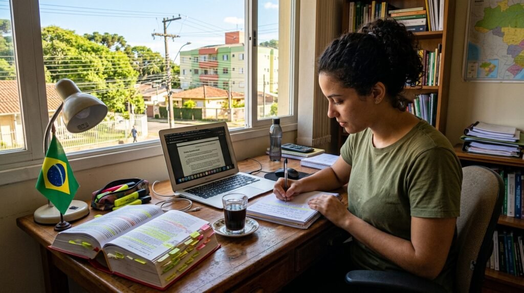pessoa estudando em casa para decidir se vale a pena fazer concurso público
