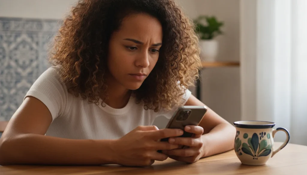 mulher analisando uma vaga de emprego antes de enviar