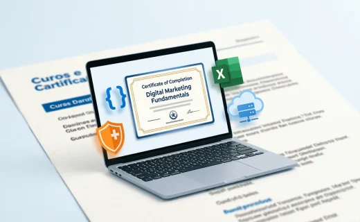 como colocar cursos online e certificados no currículo exemplos práticos